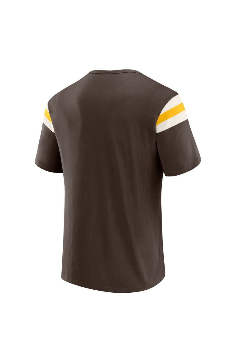 Darius Rucker Collection by Fanatics Men's Darius Rucker Collection by Fanatics Brown San Diego Padres Distressed Sleeve Stripe T-Shirt, Alternate, color, Brown