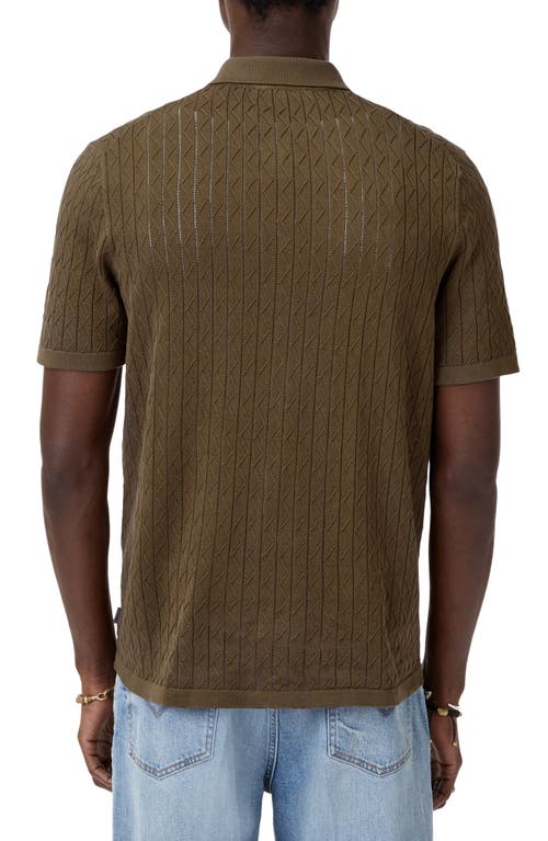 John Varvatos Moore Short Sleeve Organic Cotton Sweater In Green