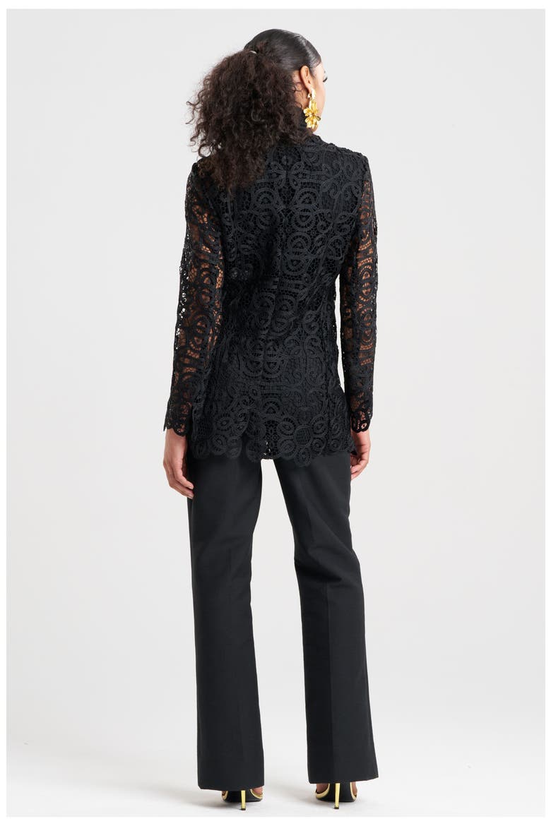 RAFFIA LACE Blazer, Alternate, color, BLACK