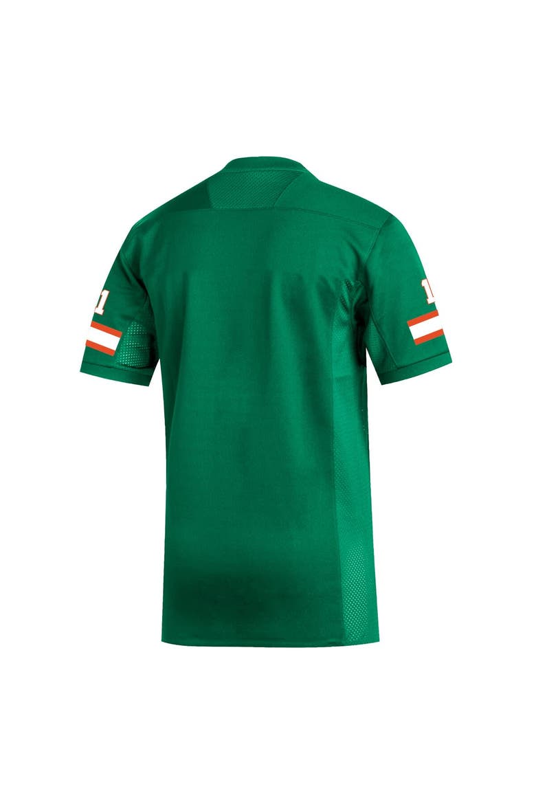 Men's adidas #1 Green Miami Hurricanes Replica Football Jersey, Alternate, color, Green