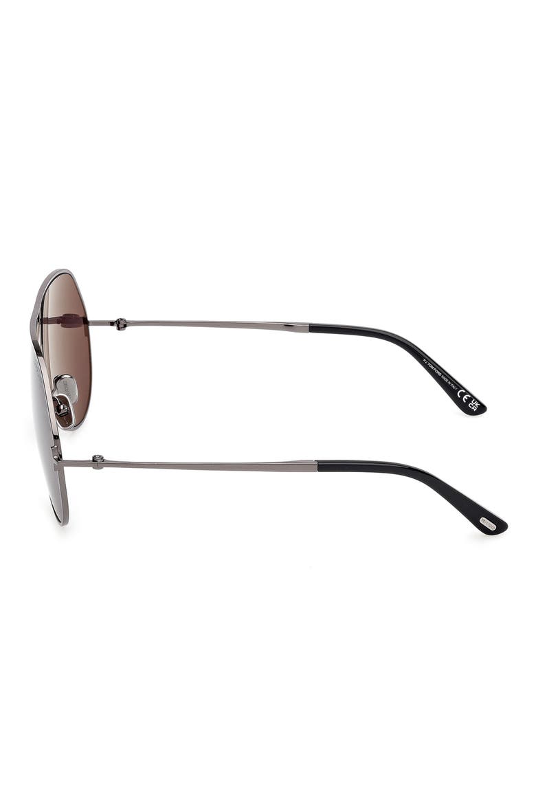 63mm Navigator Sunglasses, Alternate, color, SHINY GUNMETAL / SMOKE