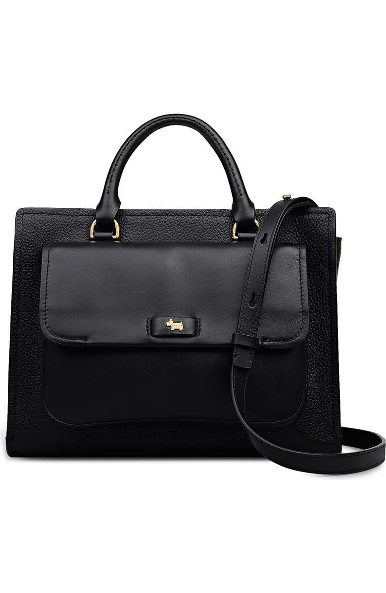 Radley Talbot Way Medium Zip Top Leather Satchel, Main, color, Black