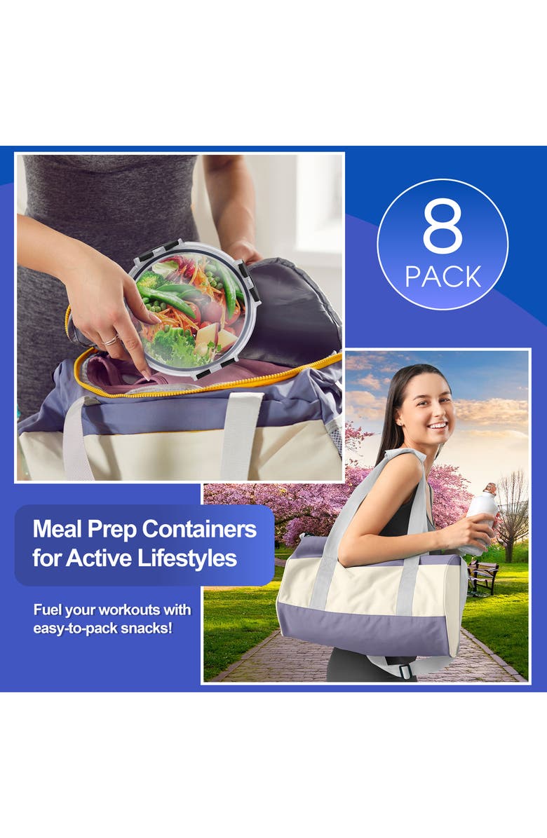 SORBUS 8-Pack Glass Food Prep Storage Containers, Alternate, color, Clear