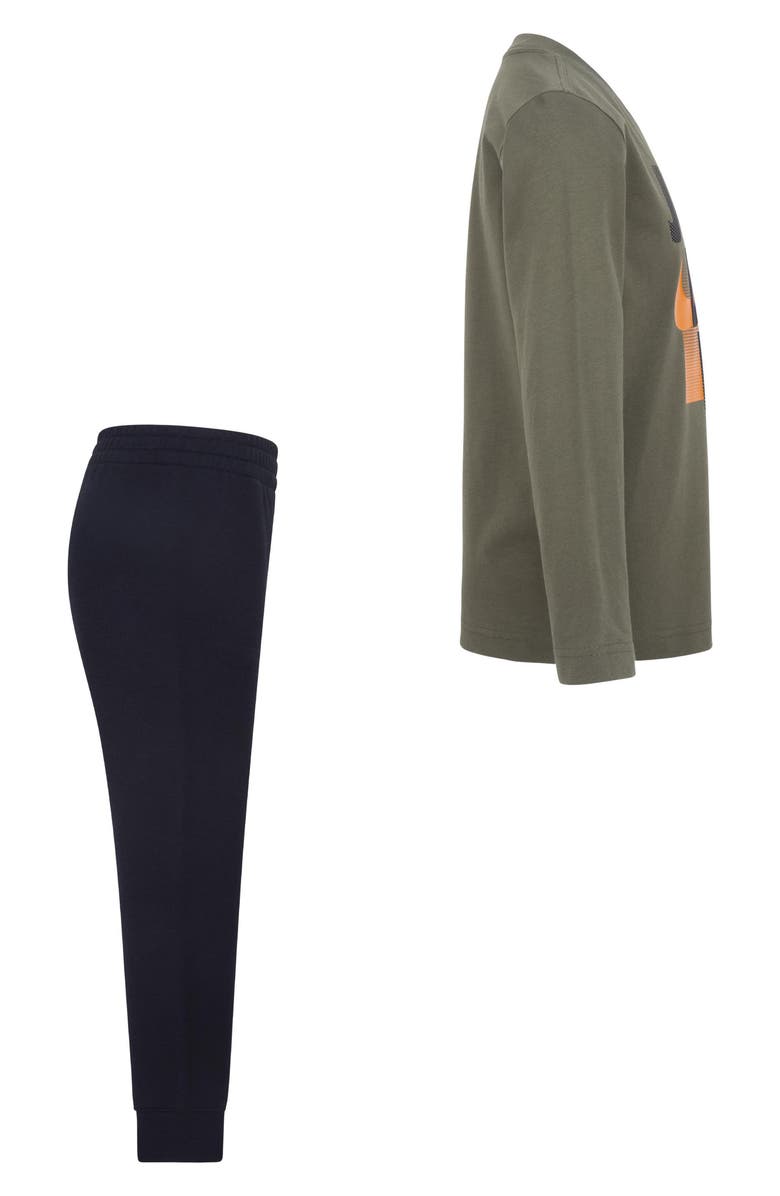 Nike Kids' Just Do It Long Sleeve Tee & Joggers Set, Alternate, color, Black