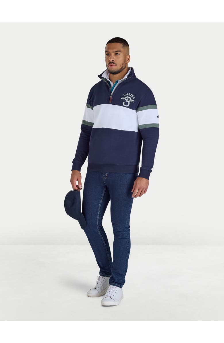 Raging Bull No 3. Quarter Zip Sweatshirt, Alternate, color, Navy