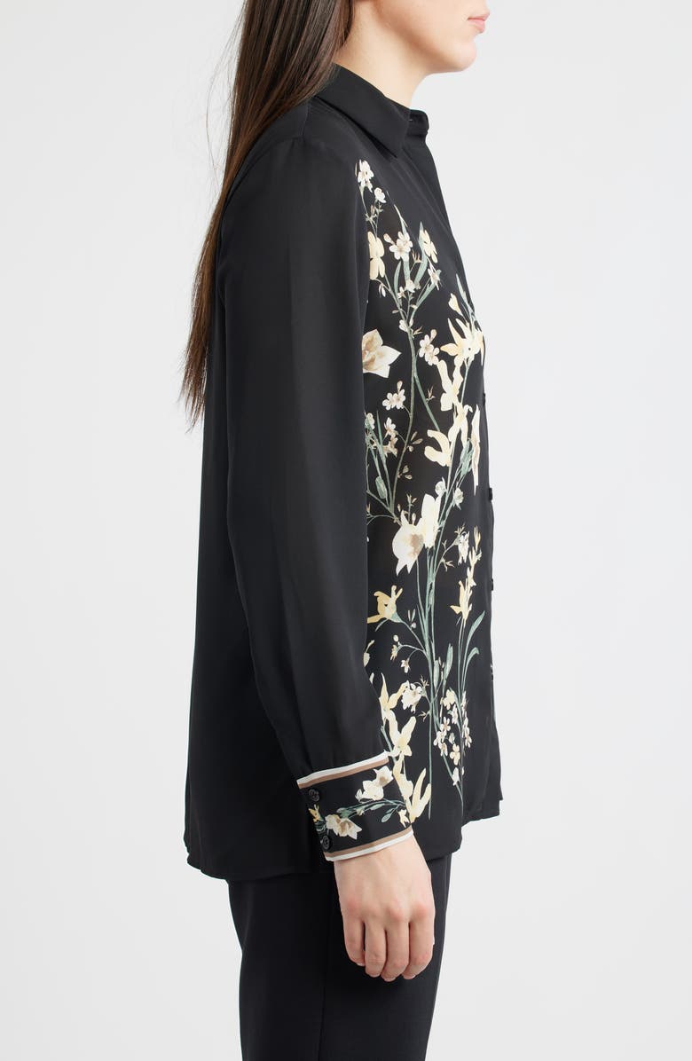 Anne Klein Floral Button-Up Shirt, Alternate, color, 