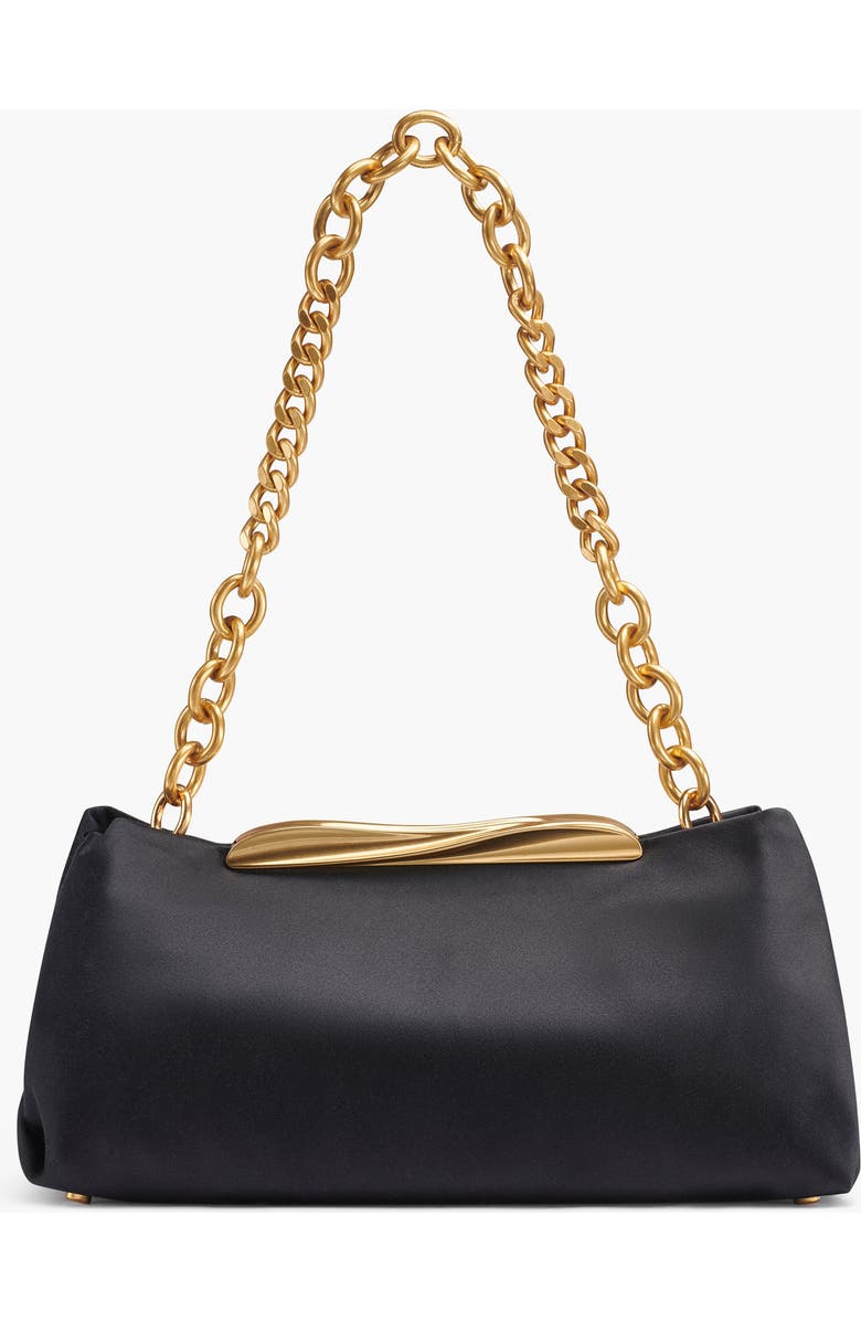 Donna Karan New York Poplin Satin Clutch, Alternate, color, Blk/Gold