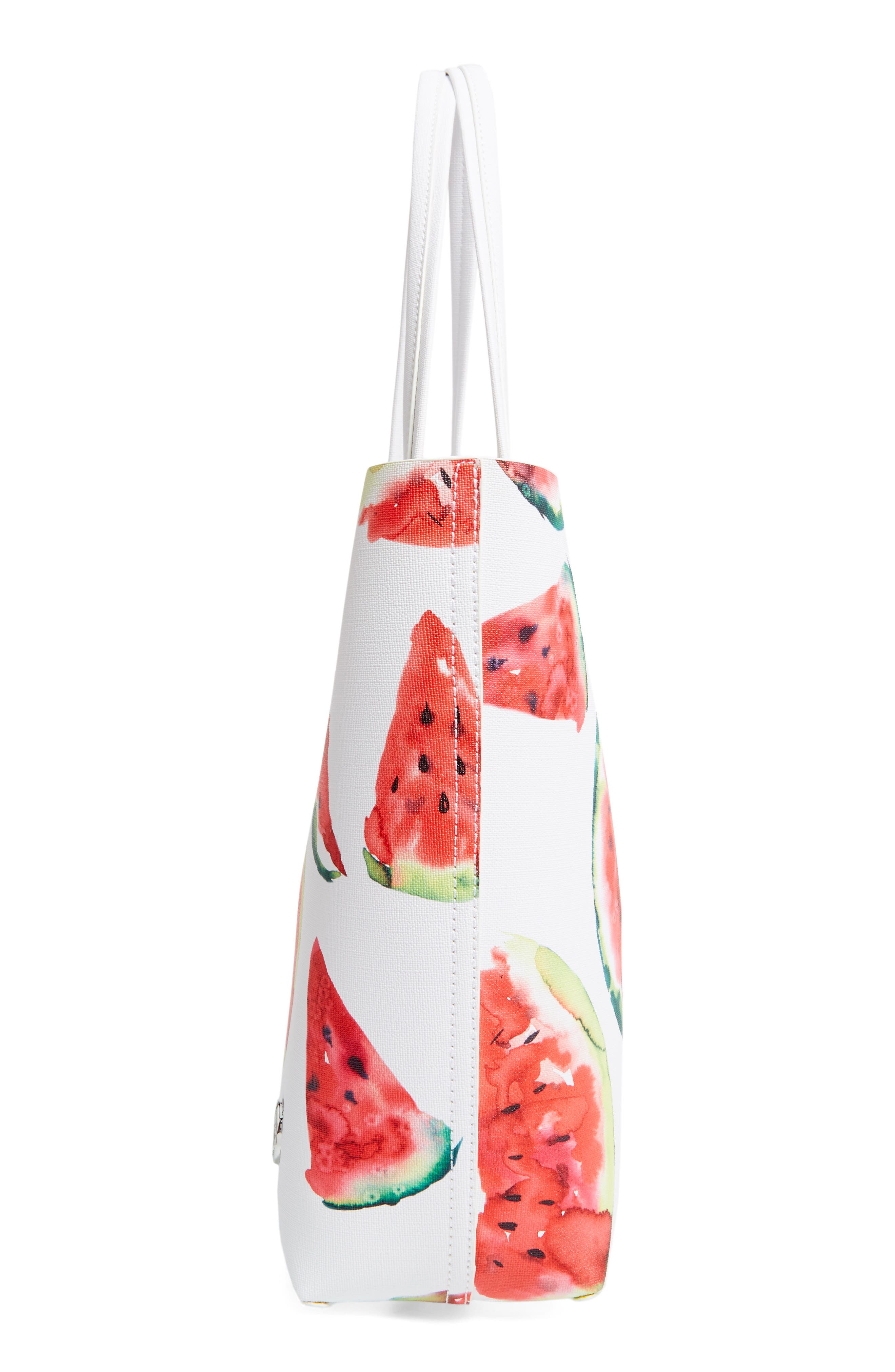 Maro Faux Leather Tote, Alternate, color, WATERMELON PRINT YELLOW
