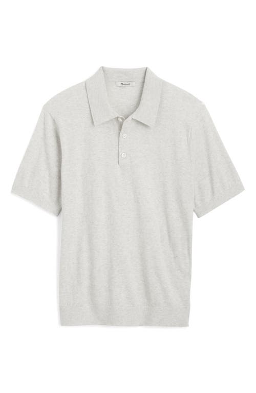 Madewell Heathered Three-button Sweater Polo In Gray