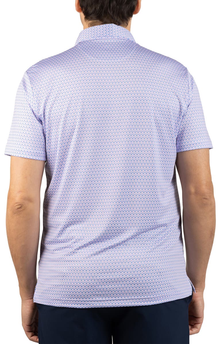 TailorByrd Micro Floral Print Performance Polo, Alternate, color, Purple/ White