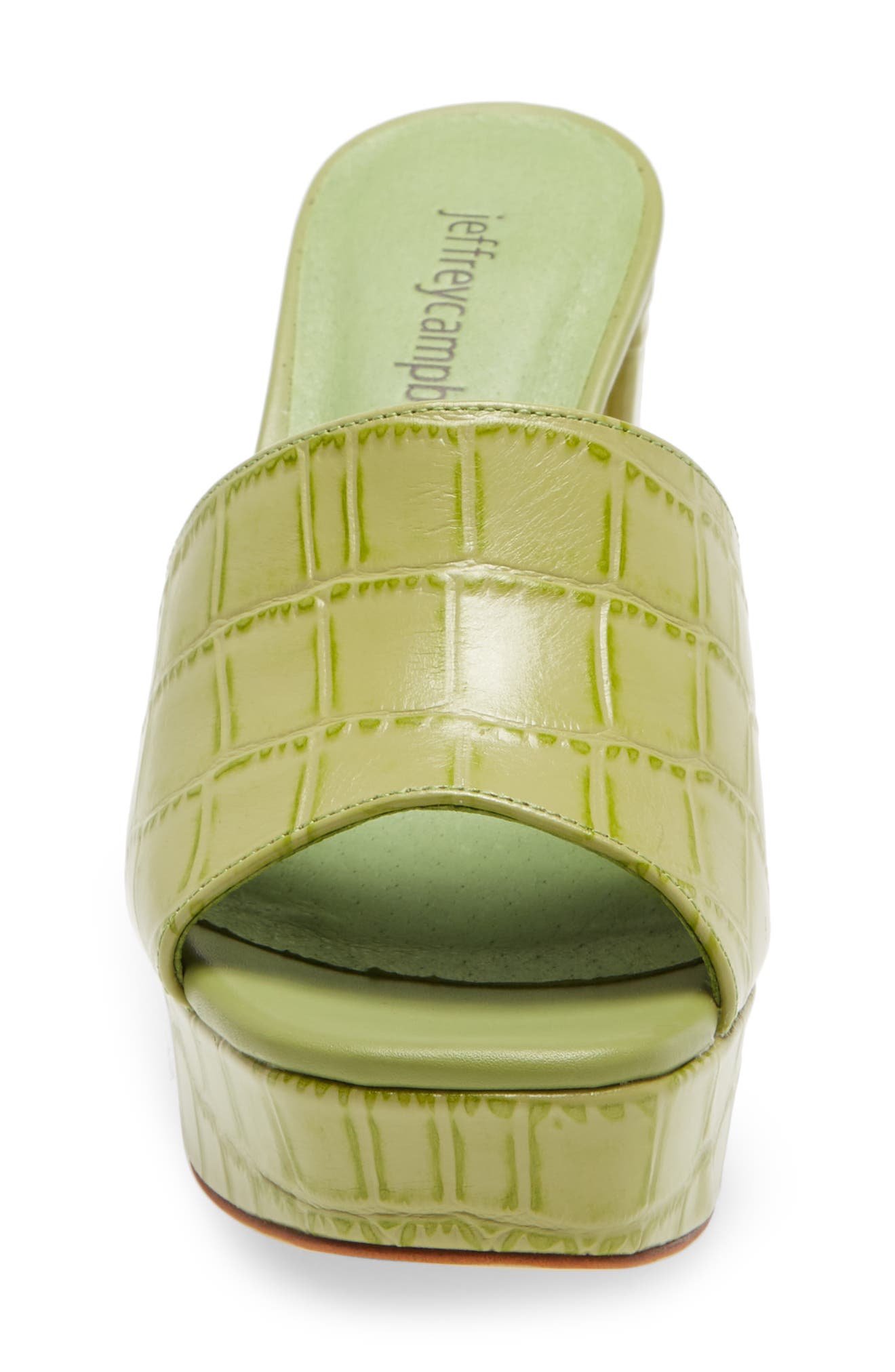 Magdalen Platform Sandal, Alternate, color, GREEN CROCO