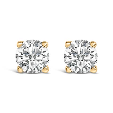 1/2 Ctw Lab Grown Diamond Solitaire Stud Earrings in 14K Gold