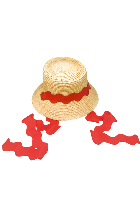 Straw Scalloped Ribbon Women's Harbor Hat