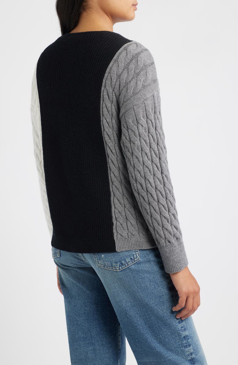 CITY BLUES Colorblock Cardigan, Alternate, color, Black Multi