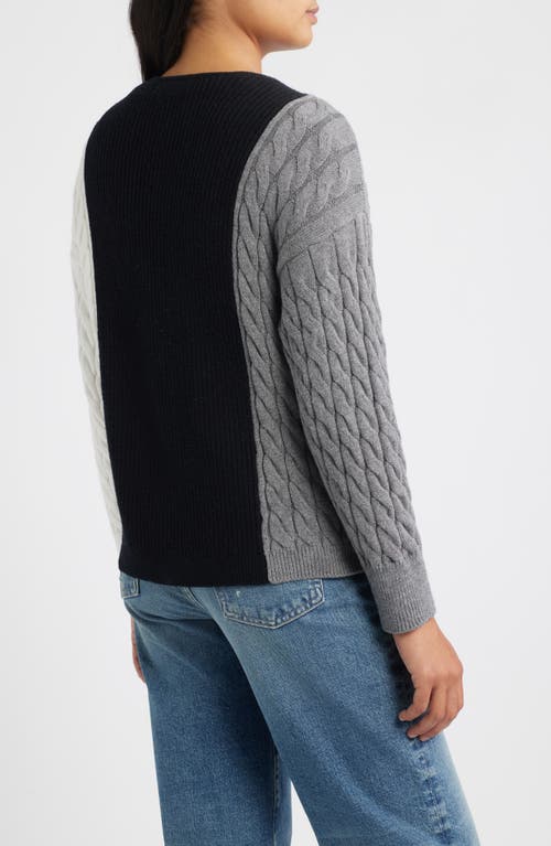 City Blues Colorblock Cardigan In White