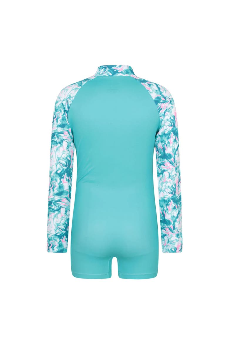Childrens/Kids Mira Marble Effect Long-Sleeved Rash Guard, Alternate, color, Turquoise