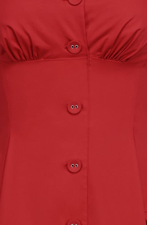 House Of Cb Of Cb Womens Claudia Halterneck Stretch-cotton Midi Dress Red In Red