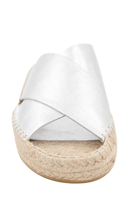 Andre Assous Estelle Espadrille Platform Slide Sandal In Silver