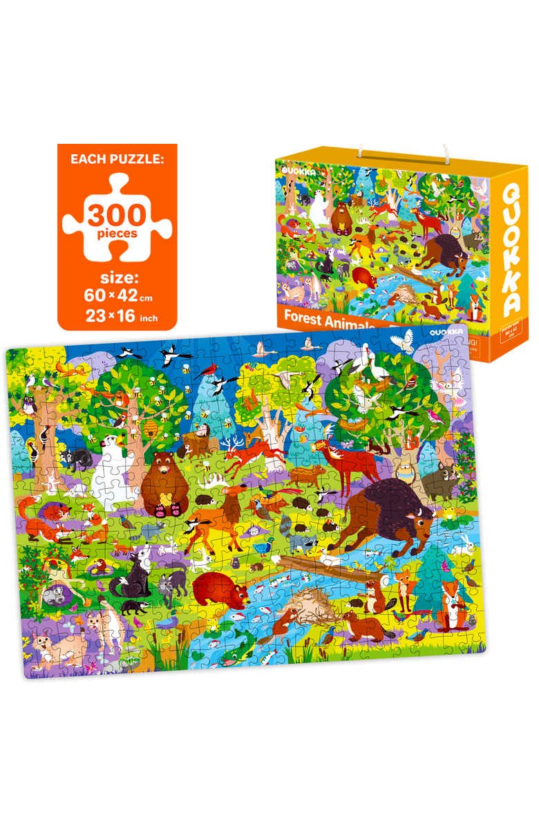 Quokka 3xSet Floor Jigsaw Puzzles for Kids - Unicorn & Princess, Ocean & Forest, Alternate, color, Ocean & Forest