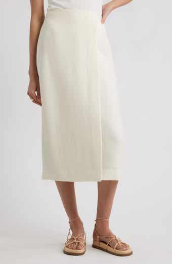 Nordstrom Textured Faux Wrap Midi Skirt