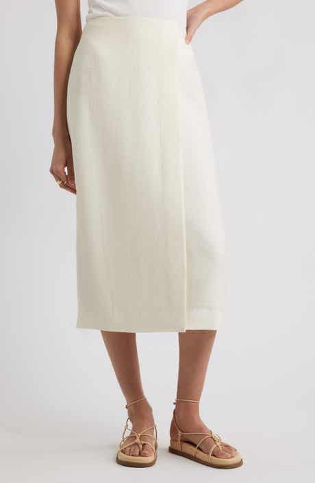 Nordstrom Textured Faux Wrap Midi Skirt