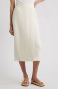 Nordstrom Textured Faux Wrap Midi Skirt