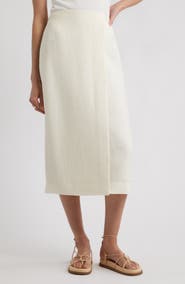 Nordstrom Textured Faux Wrap Midi Skirt
