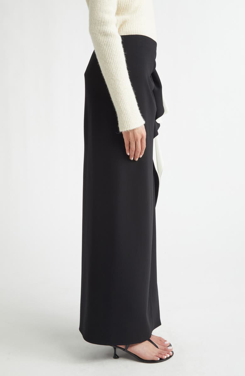 Proenza Schouler Cella Ruffle Cady Skirt, Alternate, color, Black/ Ivory