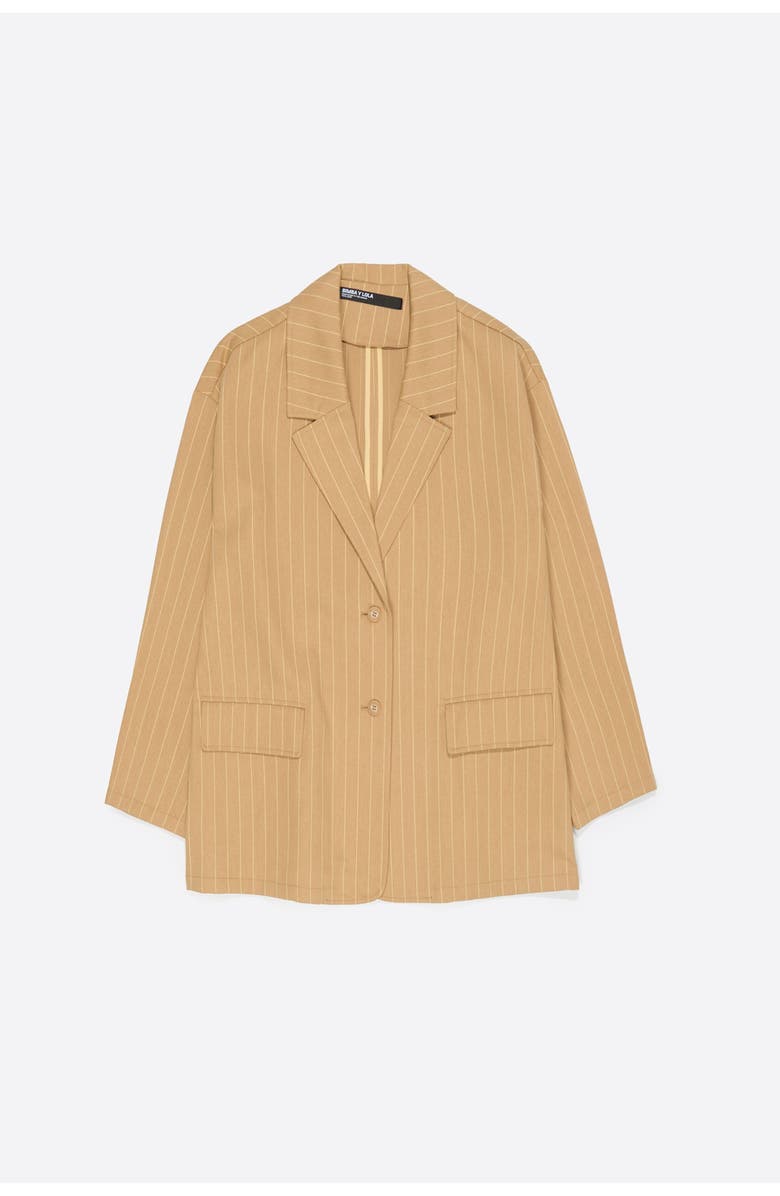 Bimba y Lola Double-Breasted Tailored Jacket, Alternate, color, Ochre
