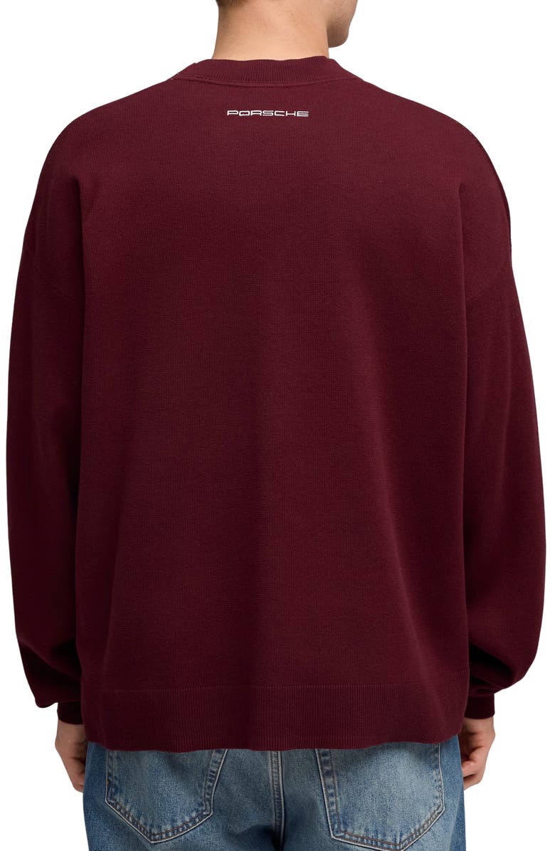 PUMA Porsche League Cotton Blend Crewneck Sweater, Alternate, color, Ruby Shimmer