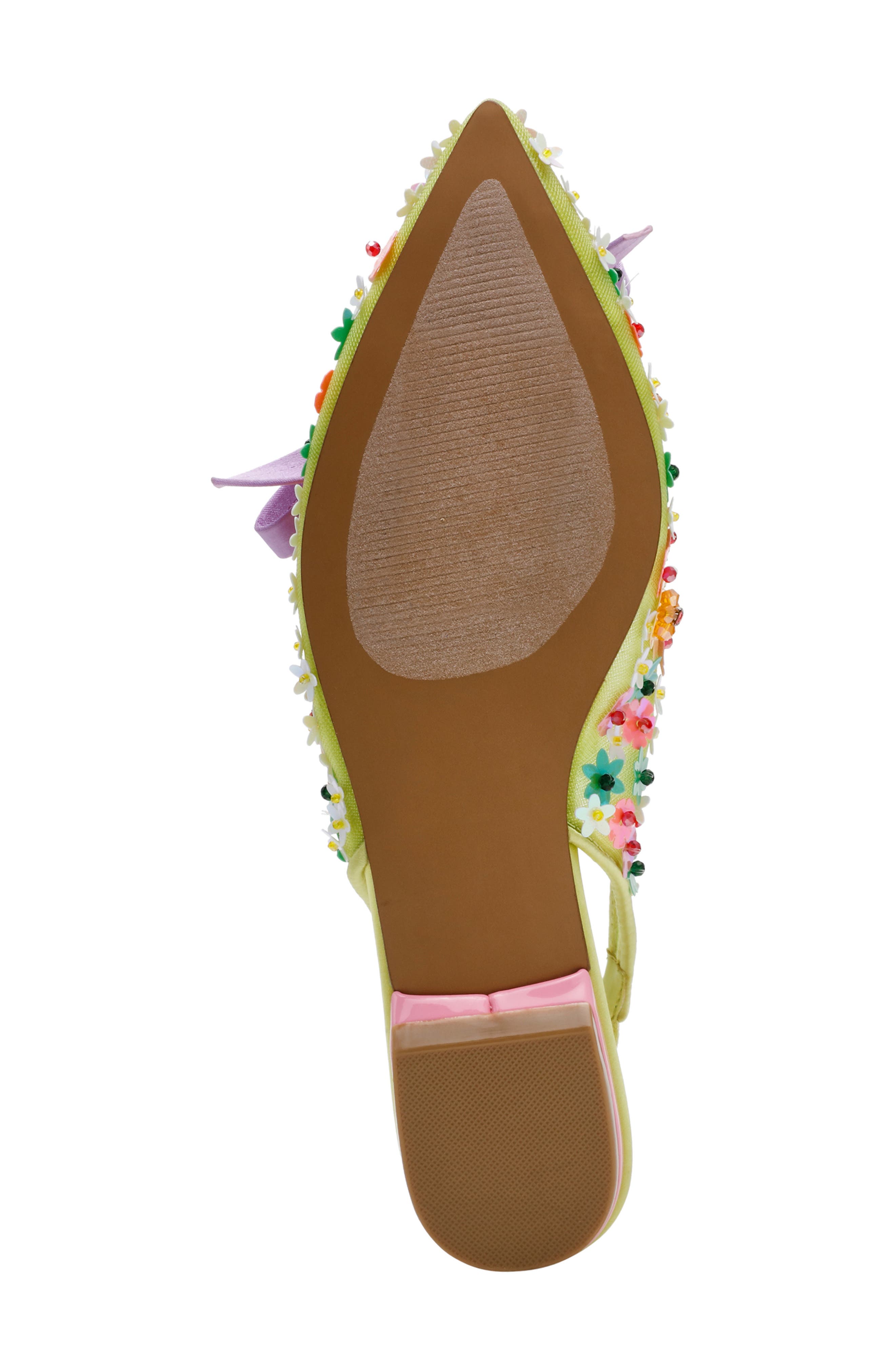 Betsey Johnson Laylah Slingback Flat, Alternate, color, Lime Multi