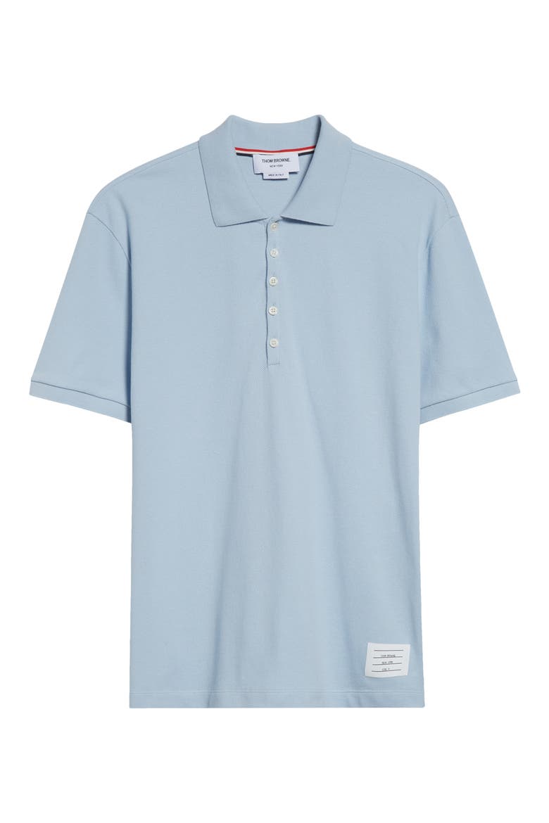 4-Bar Cotton Piqué Polo, Main, color, LIGHT BLUE