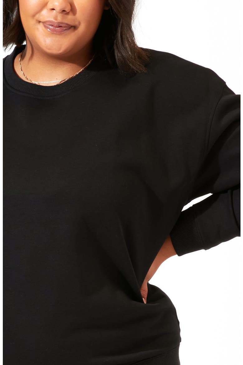 Invincible Organic Cotton Blend Fleece Sweatshirt, Alternate, color, BLACK