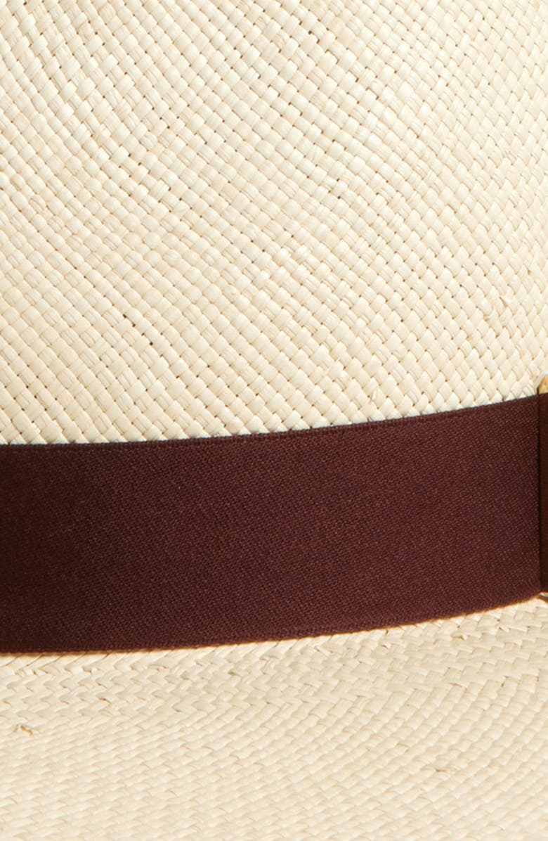 Gigi Burris Millinery Jeanne Straw Fedora, Alternate, color, Natural/ Chocolate