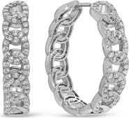 EYE CANDY LOS ANGELES Calista Cubic Zirconia Cuban Link Hoop Earrings
