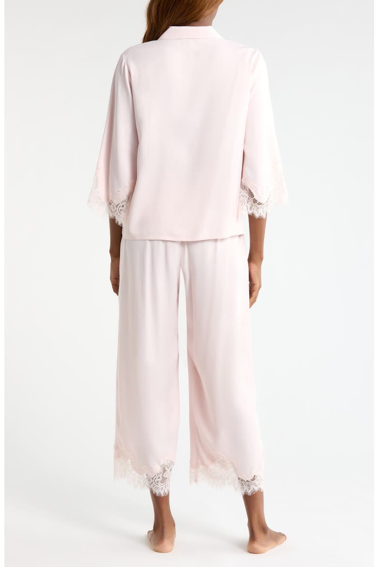 Midnight Lace Satin Pajamas, Alternate, color, PINK LOFT
