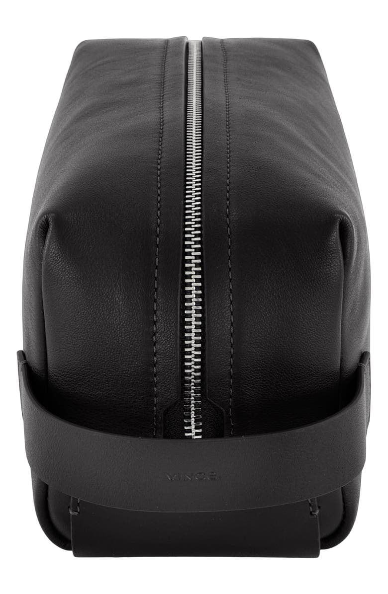 Vince Leather Dopp Kit, Alternate, color, Black