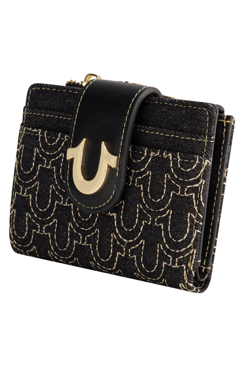 Horseshoe Quilted Small Wallet, Alternate, color, BLACK