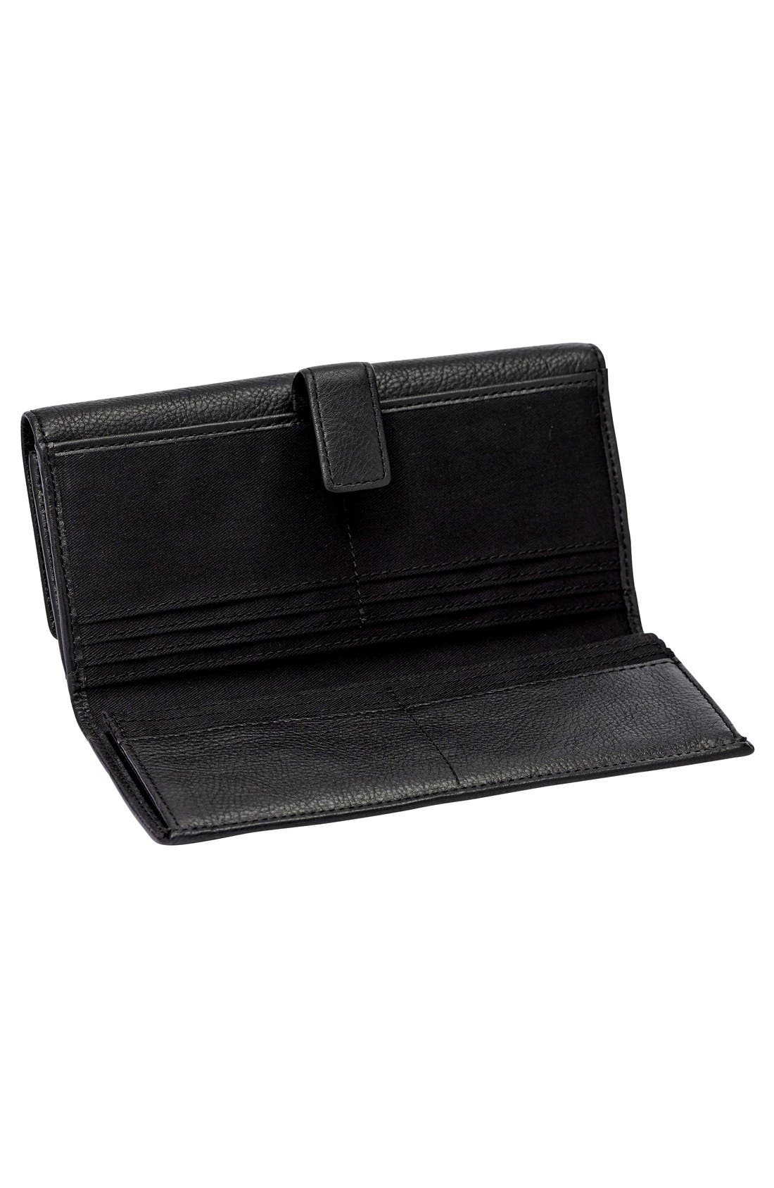 'Knox' Leather Clutch, Alternate, color, BLACK
