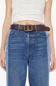 MOTHER The Magpie Embossed Leather Belt