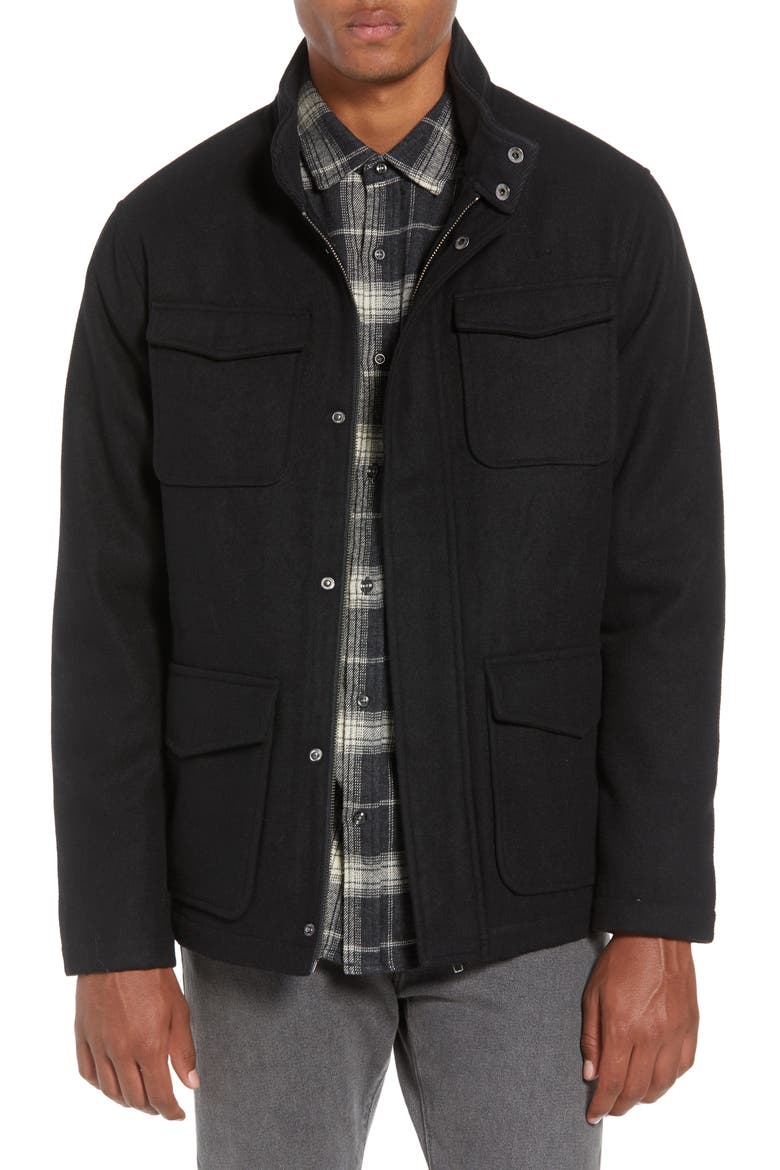 Zip Front Jacket, Main, color, BLACK ROCK