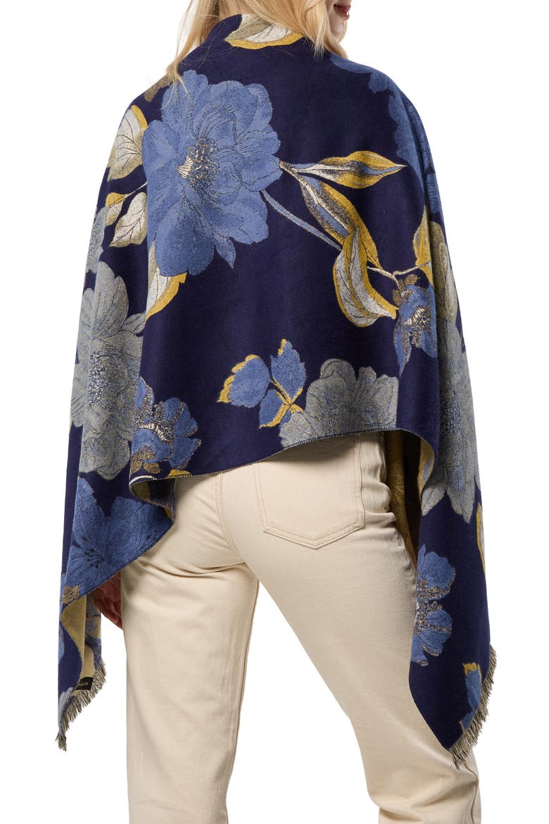 Metallic Touch Reversible Scarf, Alternate, color, BLUE MULTI