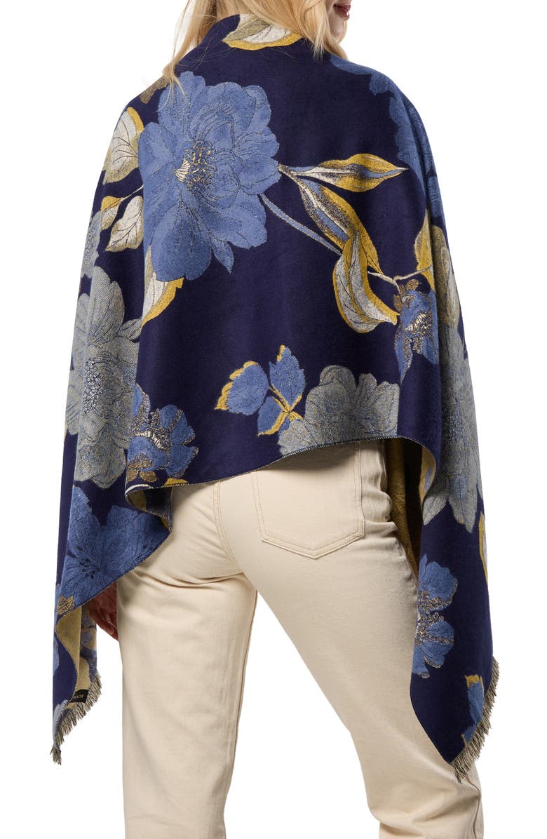 SAACHI Metallic Touch Reversible Scarf, Alternate, color, Blue Multi