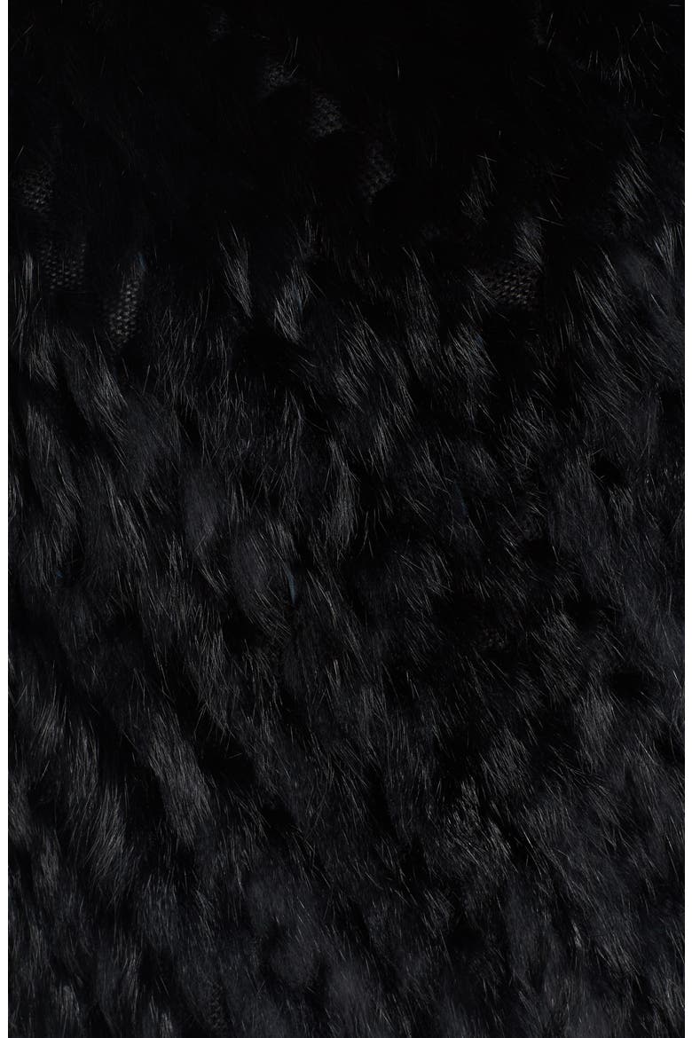 Genuine Rabbit Fur Poncho, Alternate, color, BLACK/BLACK