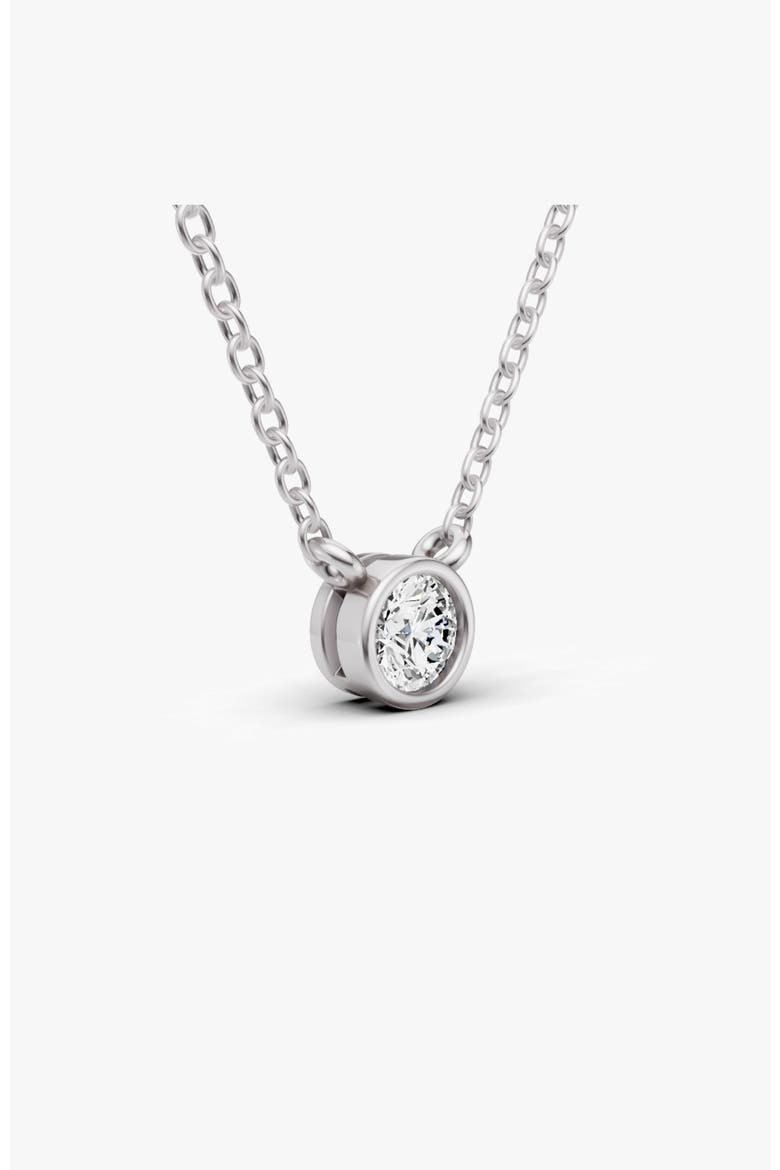 14K Gold 1 ct Lab-Grown Diamond Solitaire Pendant, Alternate, color, White Gold