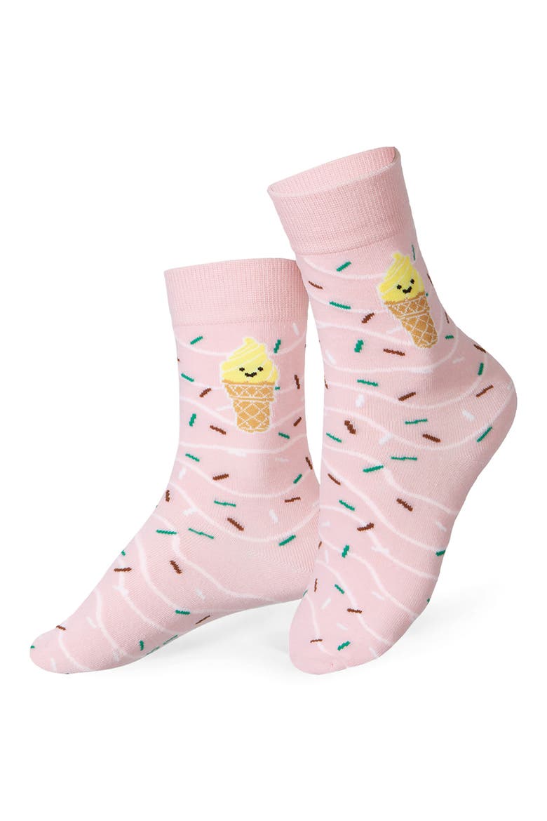 Kids' Yummy Cone 3D Socks, Main, color, PINK MULTICOLOR