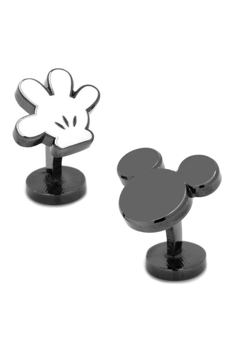 Mickey Mouse Cuff Links, Main, color, BLACK