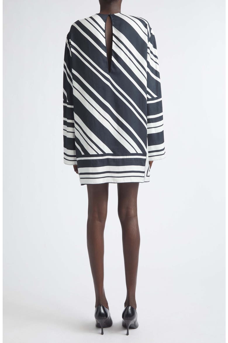 The Leni Striped Long Sleeve Minidress, Alternate, color, BLACK/ WHITE STRIPE