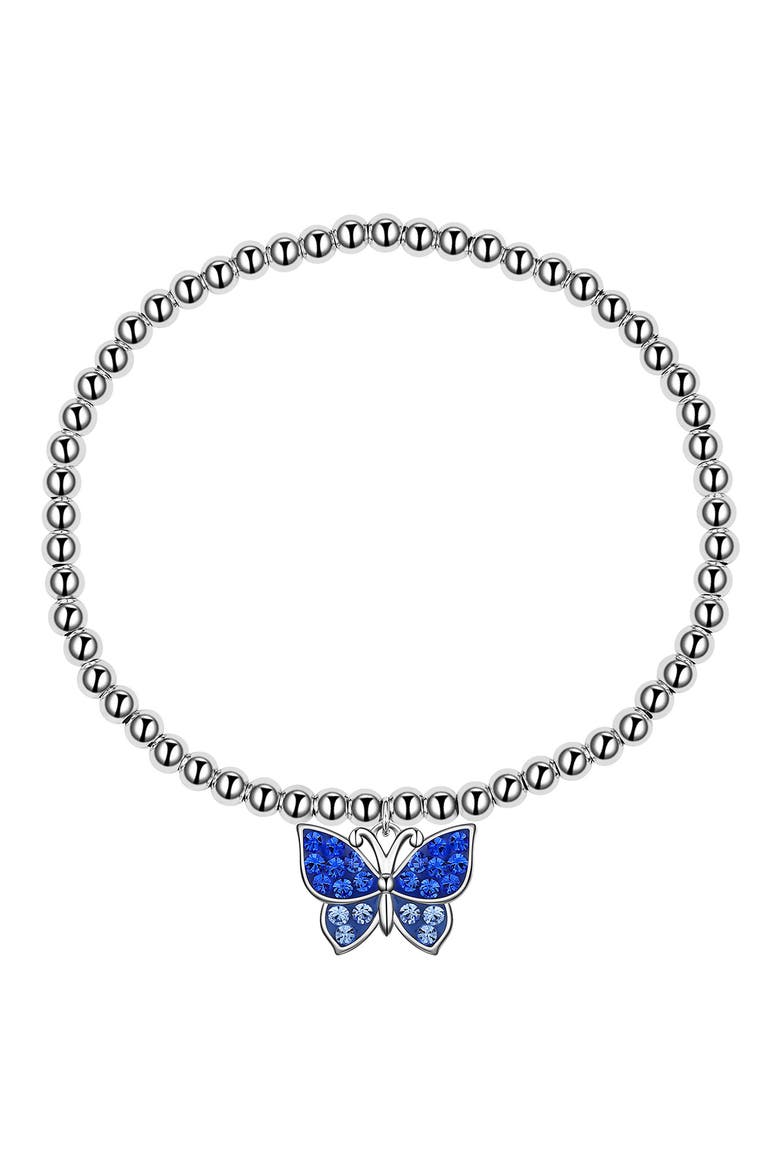 Kids' Crystal Butterfly Bracelet, Main, color, BLUE