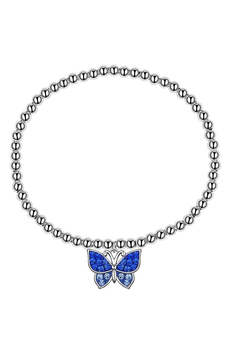 Lily Nily Kids' Crystal Butterfly Bracelet, Main, color, Blue